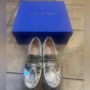 Stuart Weitzman metallic loafer 7.5